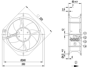 Ebm Papst W1G200-HH01-52 Kompakt Fan 48V DC W1G200-HH01-52