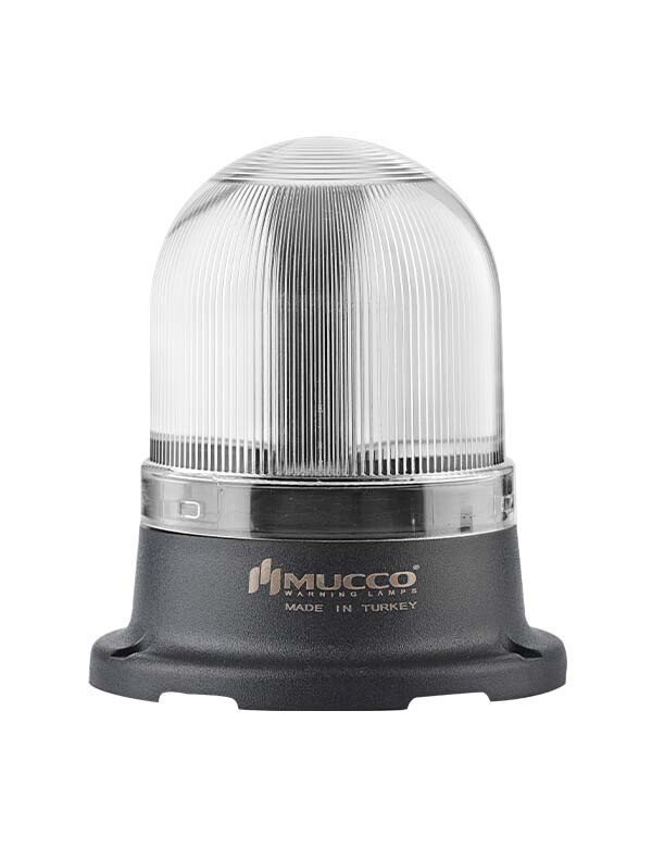 Ledli Tepe Lambası Döner Buzzer 220V AC SNT-725-DB Beyaz