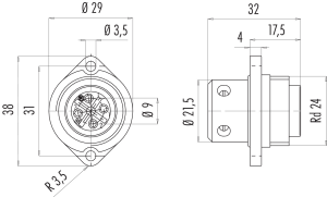 09 4223 00 04 Binder IP67 4 Pin Erkek Şase Konnektör