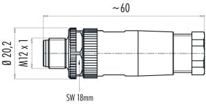 M12 4 Pinli Erkek Konnektör, Binder 99 0429 14 04