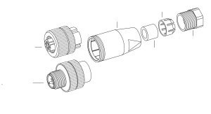 M12 8 Pinli Erkek Konnektör, Binder 99 0487 12 08