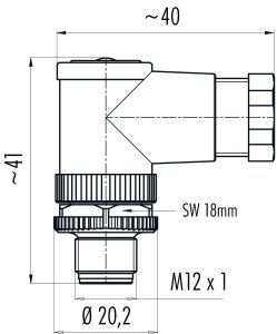 M12 5 Pinli Erkek Açılı Konnektör, Binder 99 0437 24 05