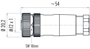 M12 4 Pinli Dişi Konnektör, Binder 99 0430 14 04