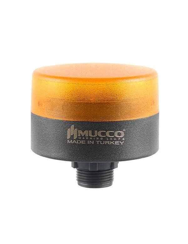 Somun Bağlantılı Sabit Flaşör Çakar Mini Tepe Lambası 12-24V AC/DC SNT-SM715 Sarı