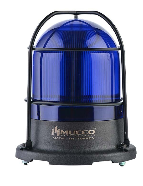 5 Modlu Üniv. Kafesli Buzzerlı Tepe Lambası 12-24V AC/DC SNT-115-B-KFS Mavi