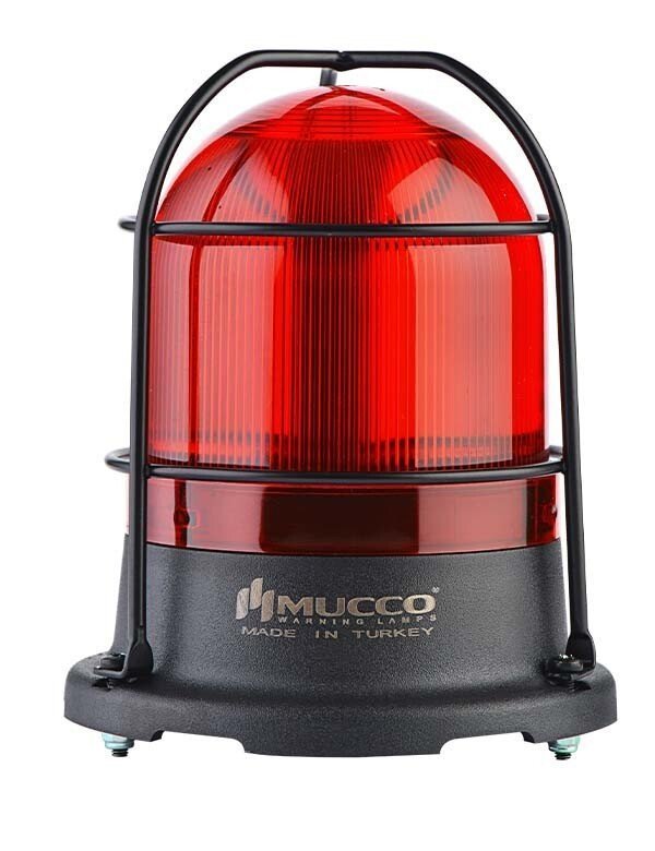 5 Modlu Üniversal Kafesli Buzzerlı Tepe Lambası 85-260V AC/DC SNT-125-B-KFS Kırmızı