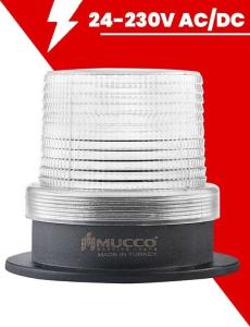 Ø 90 Çap Buzzer Maksi Volt Tepe Lambası 24-90V DC / 24-60V DC SNT-912-B Beyaz