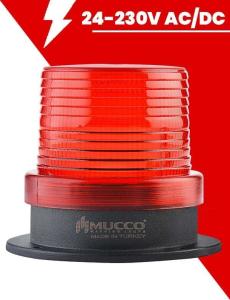 Ø 90 Çap Buzzer Kafesli Maksi Volt Tepe Lambası 24-90V DC 24-60V AC SNT-912-B-KFS Kırmızı