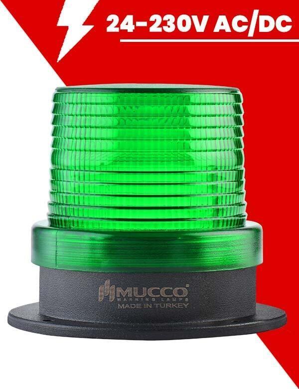 Ø 125 Çap Maksi Volt Tepe Lambası 24-230V AC/DC SNT-1212 Yeşil