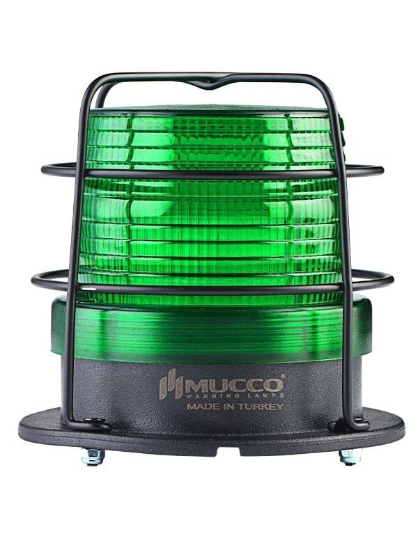 5 Mod Universal Buzzer Kafesli Tepe Lambası 12-24V AC/DC SNT-915-B-KFS Yeşil