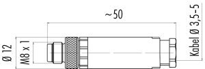 M8 4 Pinli Erkek Konnektör, Binder 99 3383 100 04