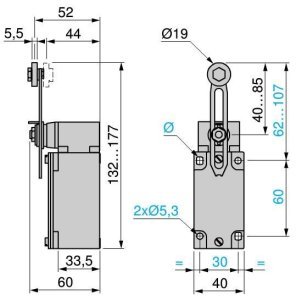 XCKJ10541 Ayarlanabilir Kollu Makaralı Limit switch