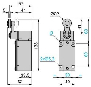 XCKJ10511 Hareketli Kollu Plastik Makaralı Limit Switch