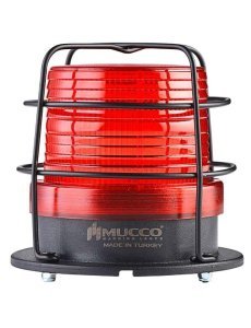 5 Mod Buzzer Sensörlü Kafesli Tepe Lambası 12-24 AC/DC - SNT-115-B-ND-KFS Sarı