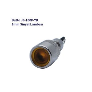 8mm Çıkık Kafalı Sinyal Lambası Sarı J8-160P-YD