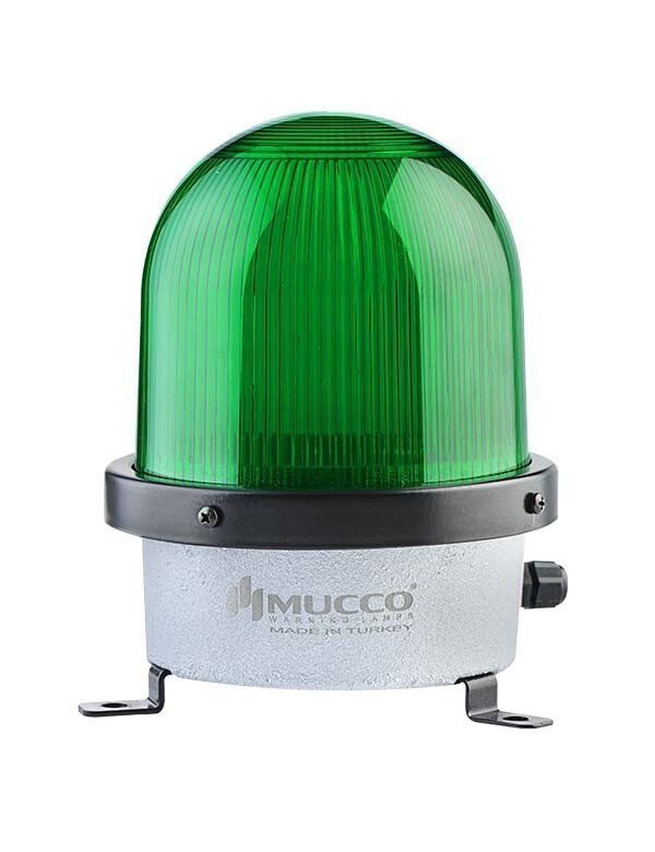 Buzzerlı Çakar Döküm Tepe Lambası 85-260V AC/DC SNT-D12522-B Yeşil