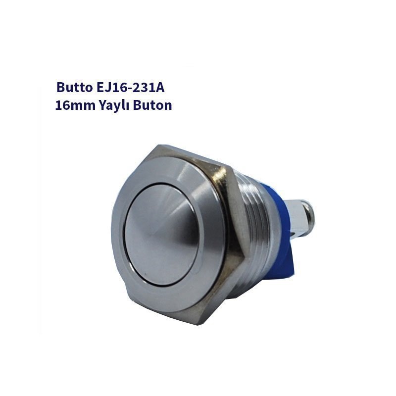 16 mm Işıksız Bombeli Kafa Yaylı Çelik Buton EJ16-231A 