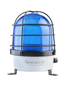 Buzzerlı Kafesli Çakar Döküm Tepe Lambası 85-260V AC/DC SNT-D12522-B-KFS Mavi