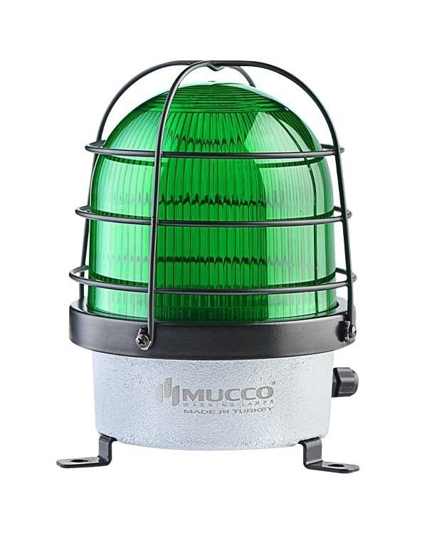 Buzzerlı Kafesli Çakar Döküm Tepe Lambası 85-260V AC/DC SNT-D12522-B-KFS Yeşil