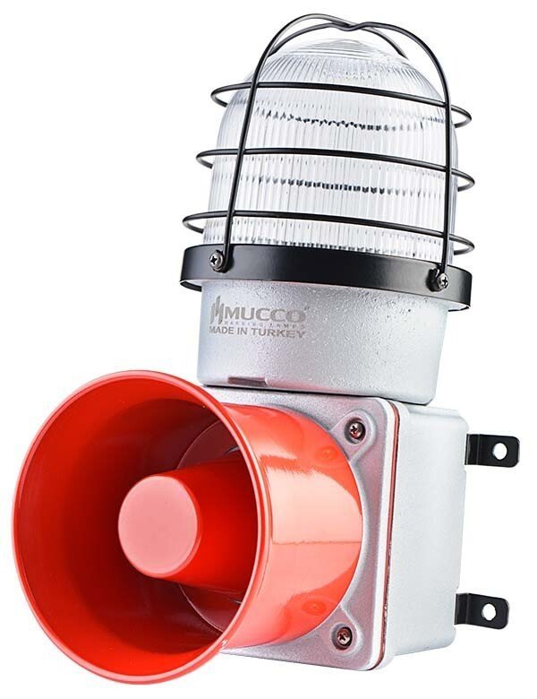 7 Sesli ışıklı Döküm Korna 12-30V DC SNT-E12513-D Beyaz