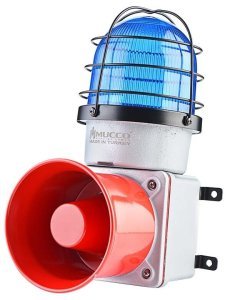7 Sesli ışıklı Döküm Korna 48V DC SNT-E12548-D Beyaz