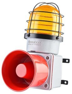 7 Sesli ışıklı Döküm Korna 48V DC SNT-E12548-D Yeşil