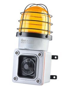 7 Sesli ışıklı Döküm Korna 48V DC SNT-ES12548-D Kırmızı