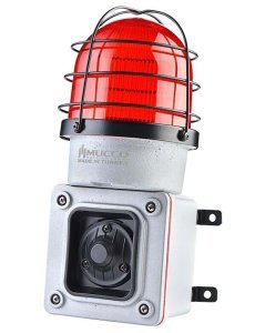 7 Sesli ışıklı Döküm Korna 48V DC SNT-ES12548-D Kırmızı