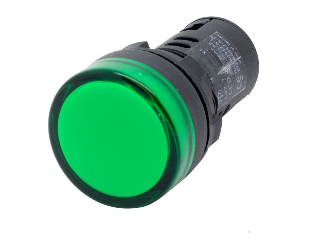 22mm Yeşil Ledli Sinyal Lambası 220V AC GWEST 60 Adet